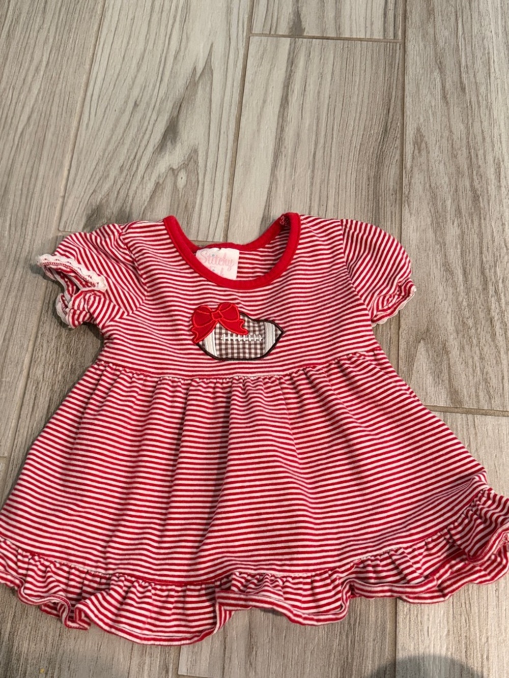Red Striped Blouse with football